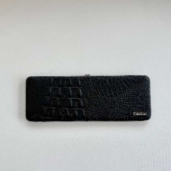 NWOT Calvin Klein Slim Leather Clutch - Black - Picture 7 of 7